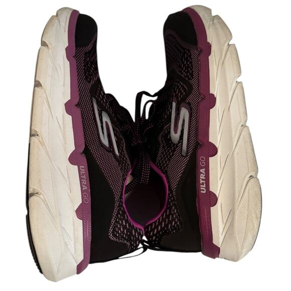 SKECHERS Purple Black Go Run Goga Mat Comfort Shoes SZ 6 - Picture 5 of 10